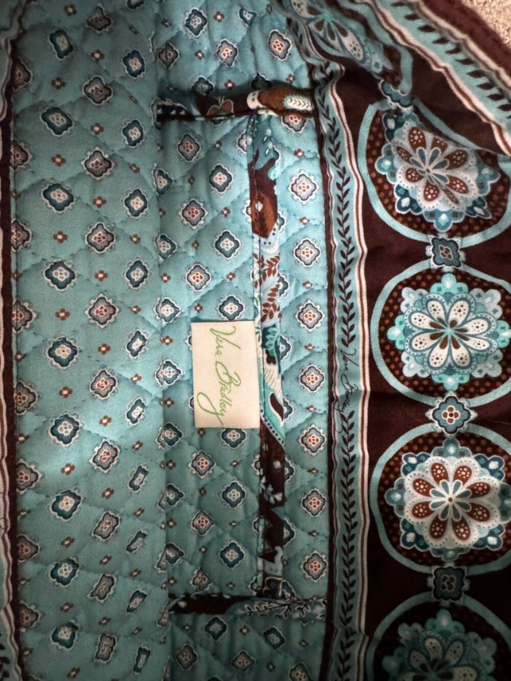 Vera Bradley Medium Duffel Bag Retired Java Blue Quilted Travel